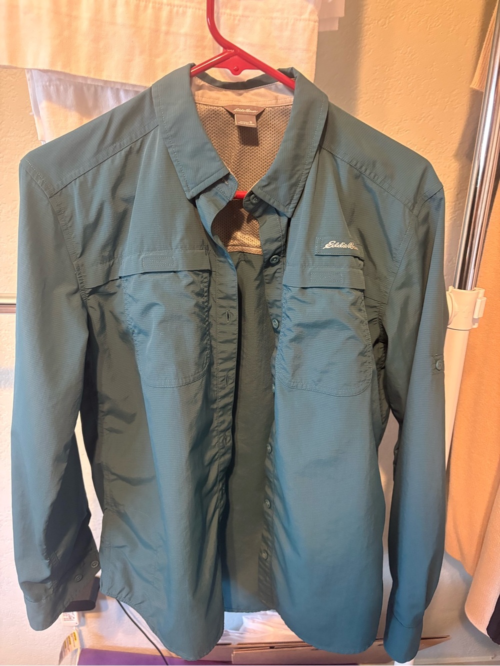 Eddie Bauer Teal Lightweight Long-Sleeve Shirt Jacket